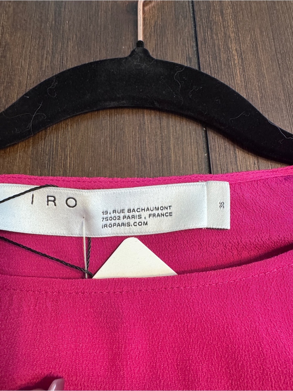 IRO Zestful Fuchsia Lace Ruffle Mini Dress Silk Feel Size 36 Small NWT - Picture 9 of 13